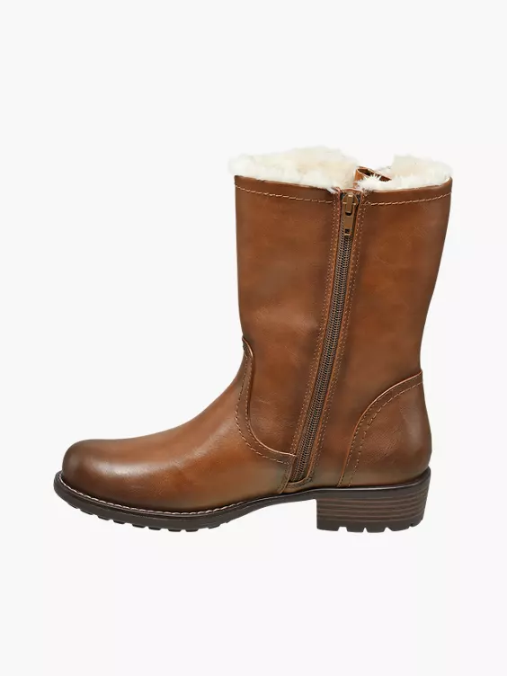 Cognac Enkellaars Gevoerd 4 Cognac Enkellaars Gevoerd - Afbeelding 2