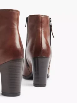 Cognac Leren Enkelaars -Skechers Winkel 1864341 H4