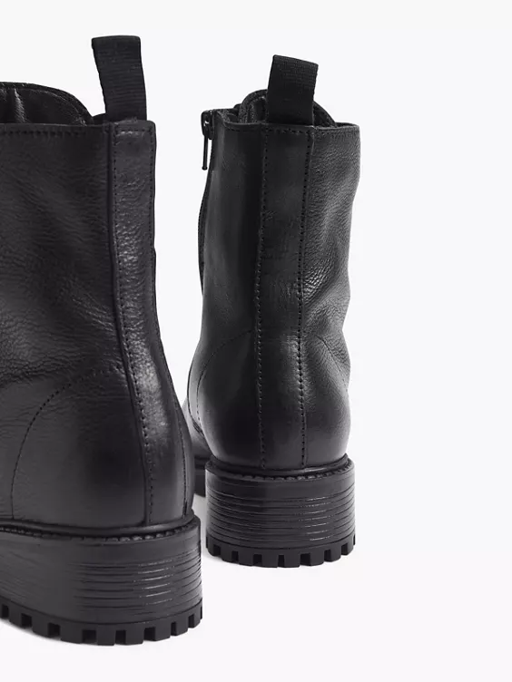 Zwarte Leren Veterboot 9 Zwarte Leren Veterboot - Afbeelding 7