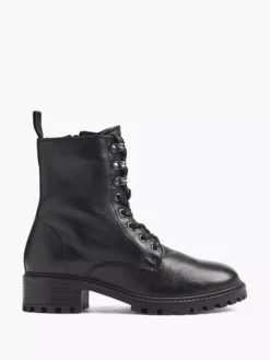 Zwarte Leren Veterboot 25 Zwarte Leren Veterboot -Skechers Winkel 1864427 HL1