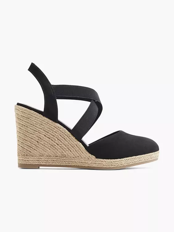 Zwarte Espadrille Sleehak 3 Zwarte Espadrille Sleehak