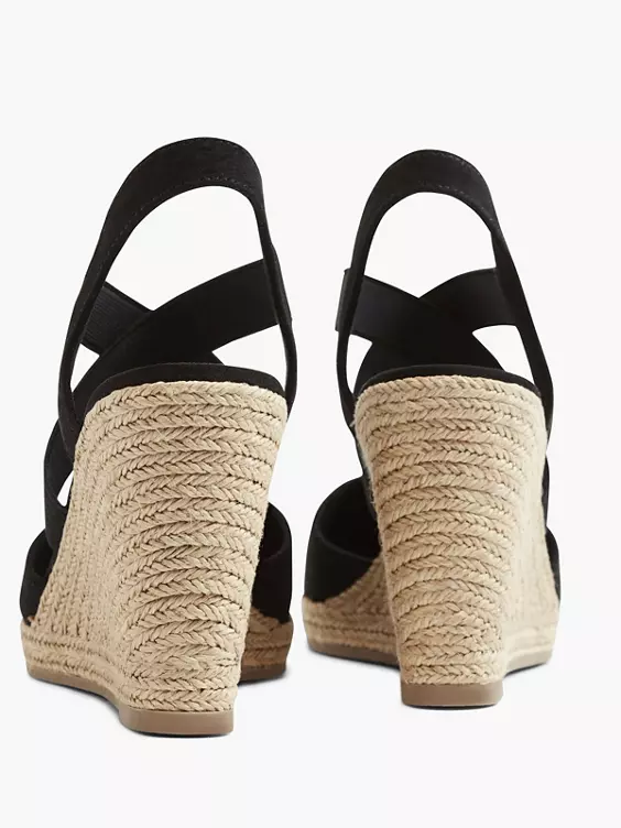 Zwarte Espadrille Sleehak 6 Zwarte Espadrille Sleehak - Afbeelding 4
