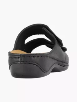 Zwarte Leren Slipper Klittenband -Skechers Winkel 1928792 P3