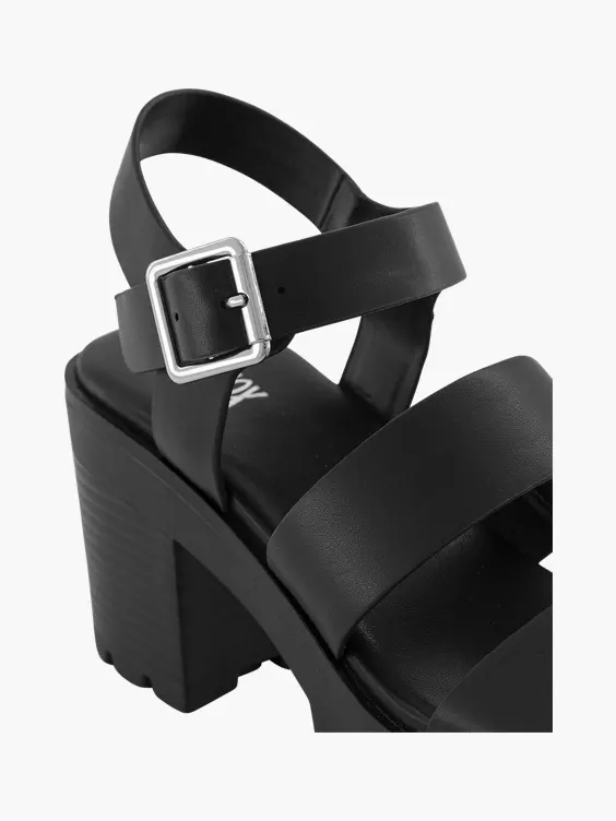 Zwarte Chunky Sandalette 8 Zwarte Chunky Sandalette - Afbeelding 6