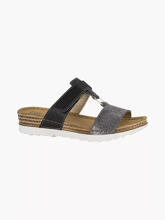 Easy Street Zwarte Slipper Leren Voetbed 3 Easy Street Zwarte Slipper Leren Voetbed