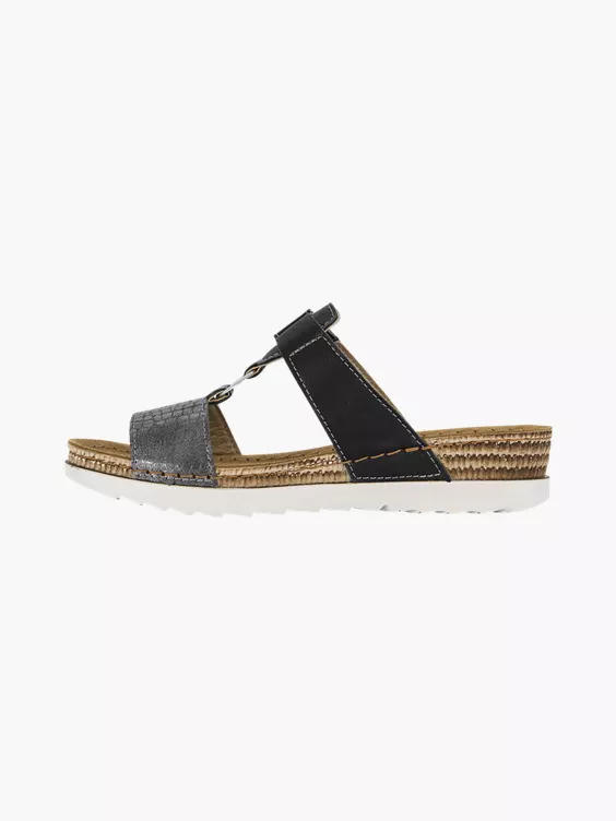 Easy Street Zwarte Slipper Leren Voetbed 5 Easy Street Zwarte Slipper Leren Voetbed - Afbeelding 3