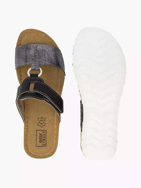 Easy Street Zwarte Slipper Leren Voetbed 6 Easy Street Zwarte Slipper Leren Voetbed - Afbeelding 4