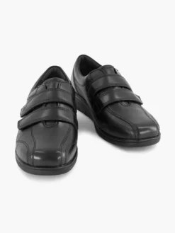 Zwarte Leren Sneaker Klittenband -Skechers Winkel 1978278 H5