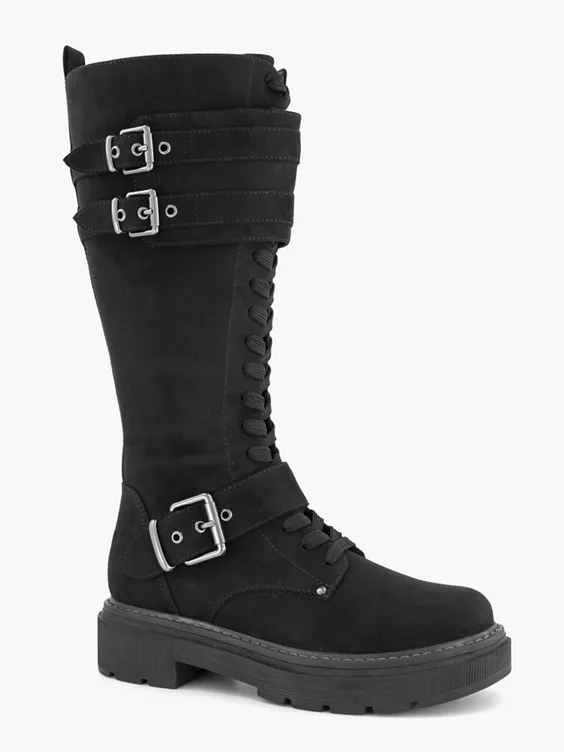 Zwarte Hoge Veterboot 8 Zwarte Hoge Veterboot - Afbeelding 6