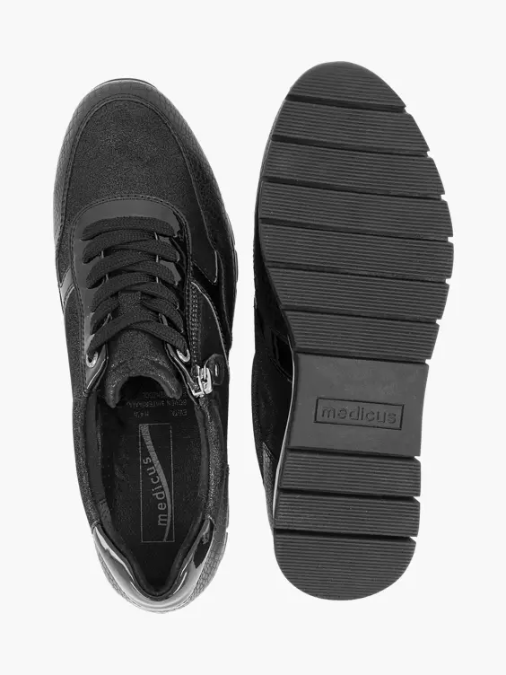 Zwarte Leren Sneaker Croco 6 Zwarte Leren Sneaker Croco - Afbeelding 4