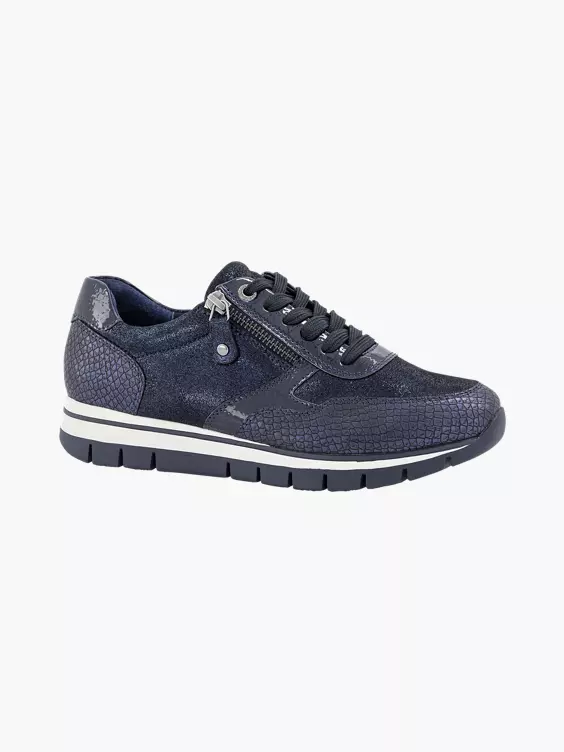 Donkerblauwe Sneaker Croco 3 Donkerblauwe Sneaker Croco