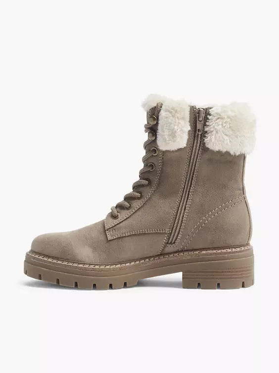 Taupe Veterboot Gevoerd 4 Taupe Veterboot Gevoerd - Afbeelding 2