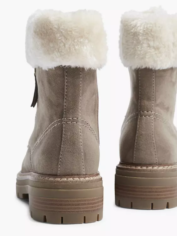 Taupe Veterboot Gevoerd 6 Taupe Veterboot Gevoerd - Afbeelding 4