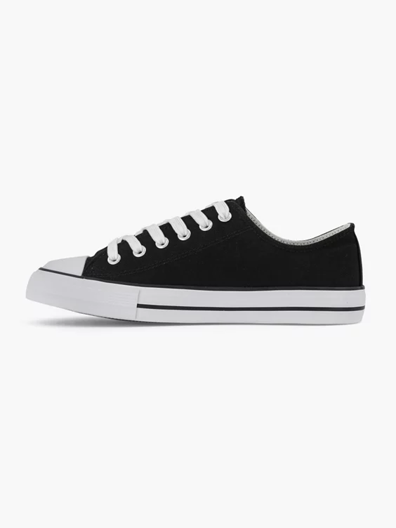 Zwarte Canvas Sneaker 4 Zwarte Canvas Sneaker - Afbeelding 2