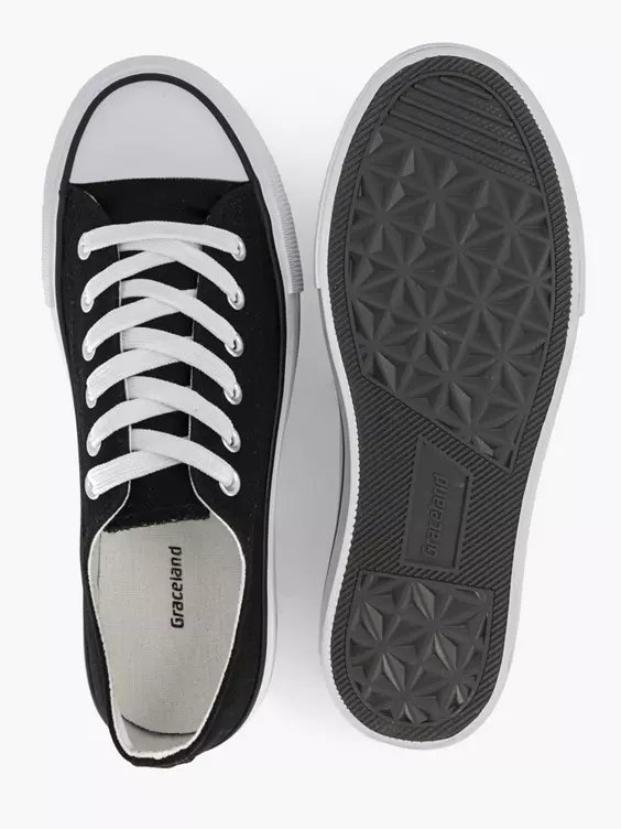 Zwarte Canvas Sneaker 5 Zwarte Canvas Sneaker - Afbeelding 3