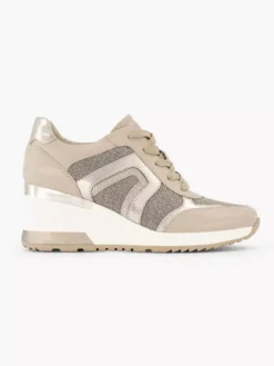 Skechers Winkel 13 Beige Sneaker Sleehak