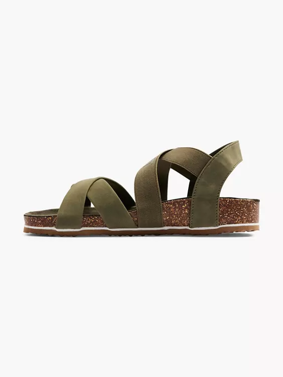 ESPRIT Khaki Sandaal Elastisch 4 ESPRIT Khaki Sandaal Elastisch - Afbeelding 2