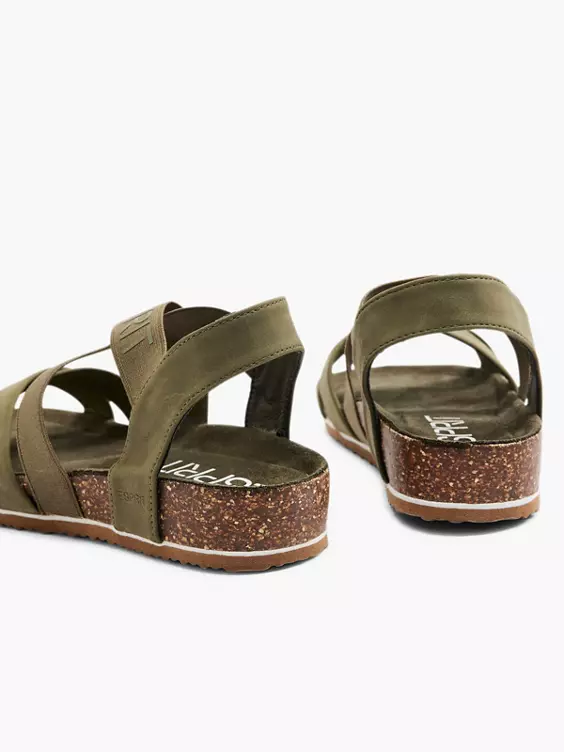 ESPRIT Khaki Sandaal Elastisch 6 ESPRIT Khaki Sandaal Elastisch - Afbeelding 4