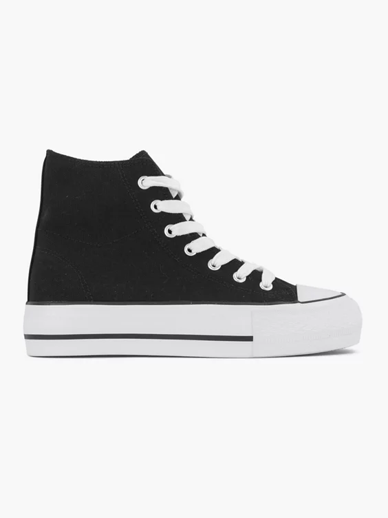 Zwarte Hoge Canvas Sneaker 3 Zwarte Hoge Canvas Sneaker