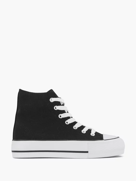 Zwarte Hoge Canvas Sneaker 15 Zwarte Hoge Canvas Sneaker - Afbeelding 13