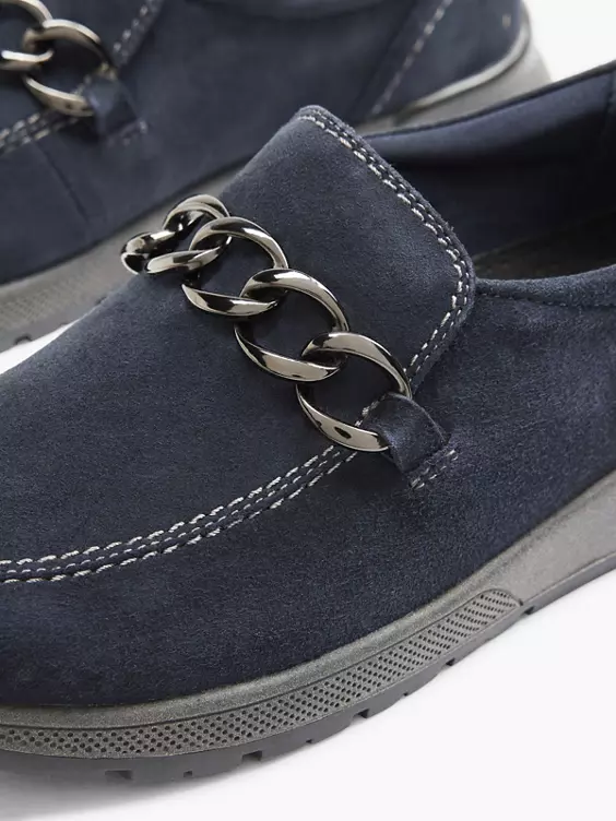 Blauwe Leren Instapper Sierketting 7 Blauwe Leren Instapper Sierketting - Afbeelding 5