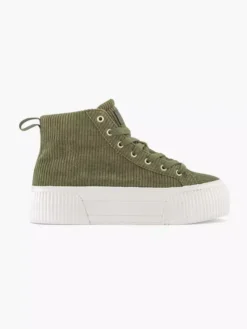Groene Platform Sneaker Corduroy