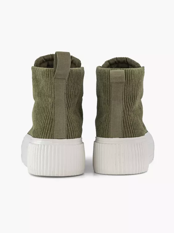 Groene Platform Sneaker Corduroy 6 Groene Platform Sneaker Corduroy - Afbeelding 4