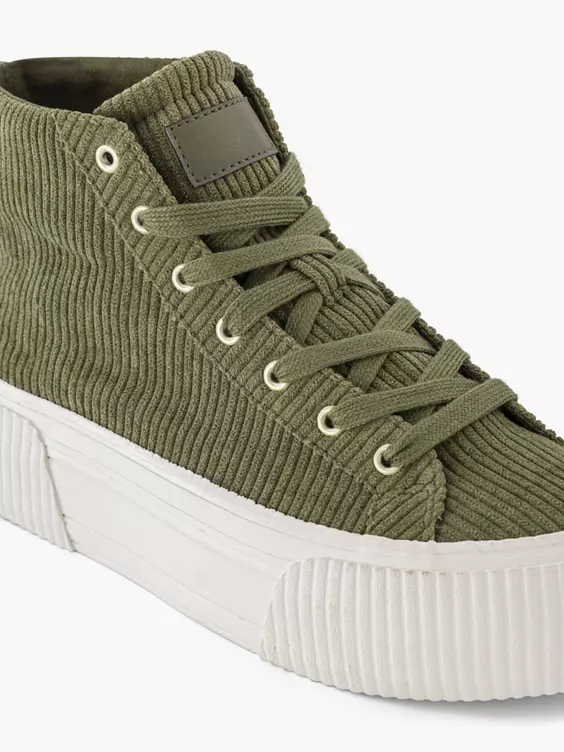 Groene Platform Sneaker Corduroy 7 Groene Platform Sneaker Corduroy - Afbeelding 5