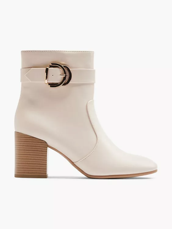 Beige Enkellaars Gesp 3 Beige Enkellaars Gesp