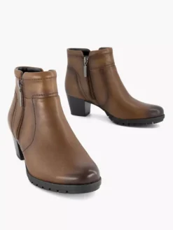 Cognac Leren Enkellaars Hak 11 Cognac Leren Enkellaars Hak -Skechers Winkel 2111117 H5