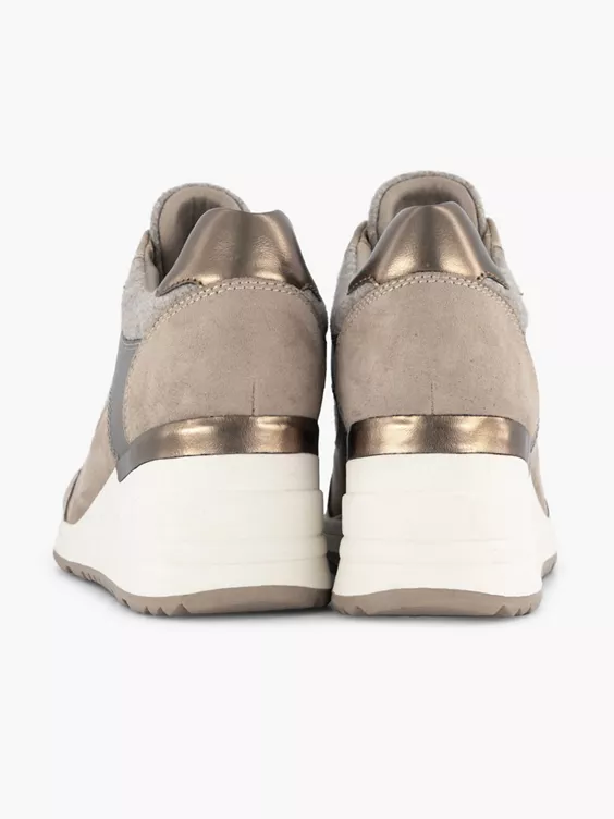 Taupe Sneaker Sleehak 6 Taupe Sneaker Sleehak - Afbeelding 4