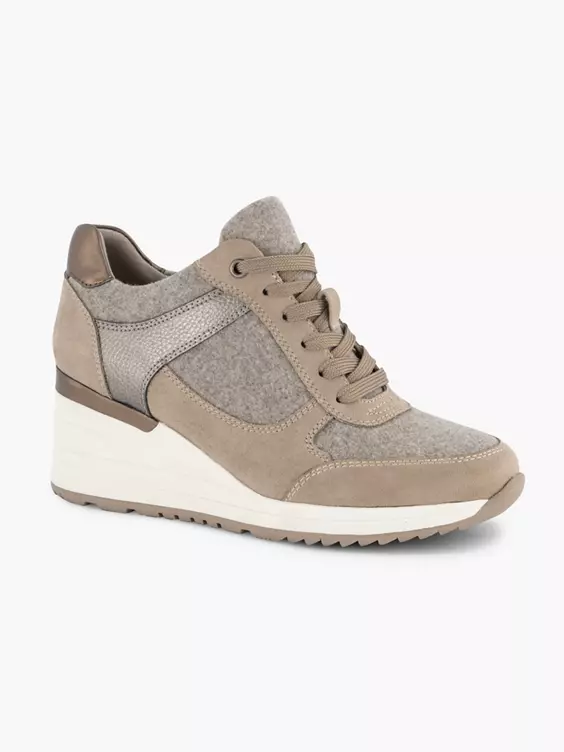 Taupe Sneaker Sleehak 8 Taupe Sneaker Sleehak - Afbeelding 6