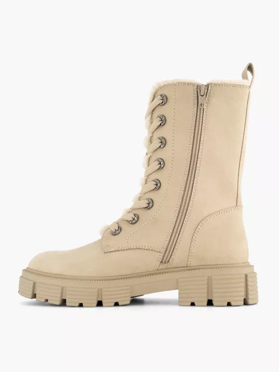 Beige Chunky Veterboot Gevoerd 4 Beige Chunky Veterboot Gevoerd - Afbeelding 2