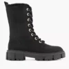 Zwarte Chunky Veterboot Gevoerd