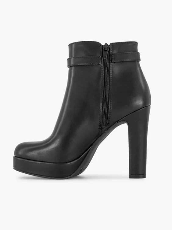 Zwarte Enkellaars Hoge Hak Sierketting 4 Zwarte Enkellaars Hoge Hak Sierketting - Afbeelding 2