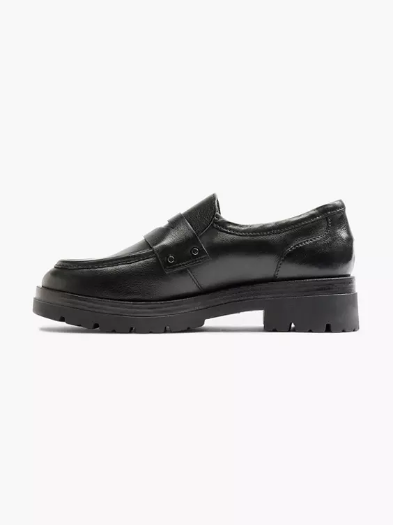 Zwarte Leren Chunky Loafer 4 Zwarte Leren Chunky Loafer - Afbeelding 2