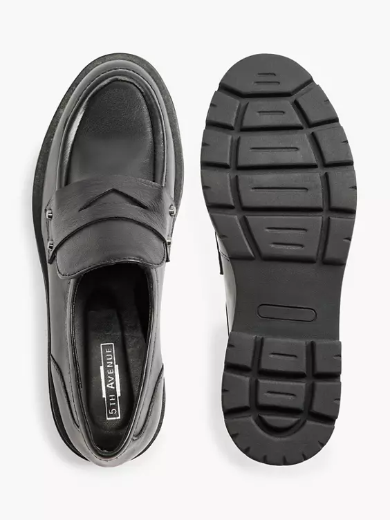 Zwarte Leren Chunky Loafer 5 Zwarte Leren Chunky Loafer - Afbeelding 3