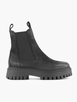 Zwarte Leren Chunky Chelsea Boot