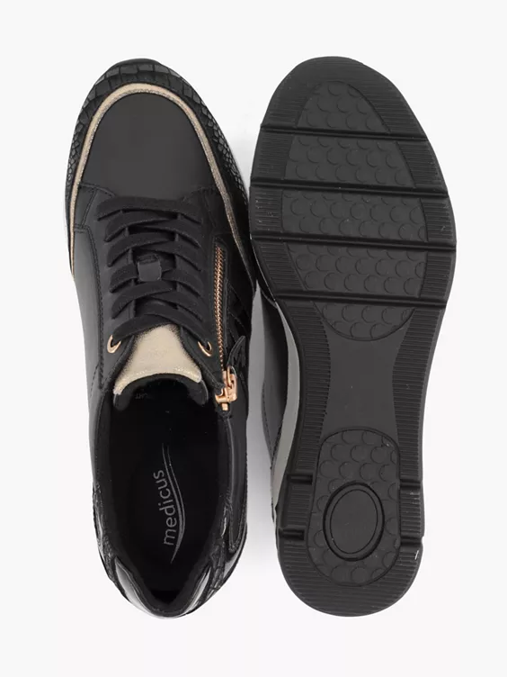 Zwarte Leren Sneaker 5 Zwarte Leren Sneaker - Afbeelding 3