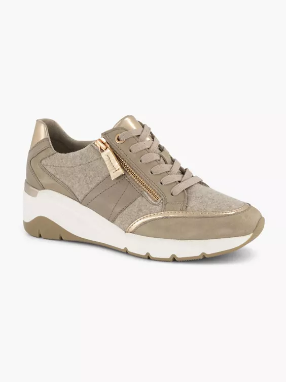 Taupe Leren Sneaker 8 Taupe Leren Sneaker - Afbeelding 6