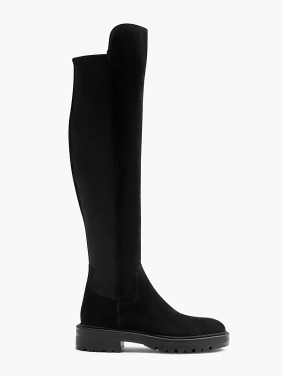 Zwarte Suéde Overknee Laars 3 Zwarte Suéde Overknee Laars