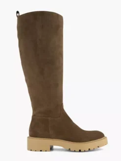 Bruine Lange Leren Laarzen