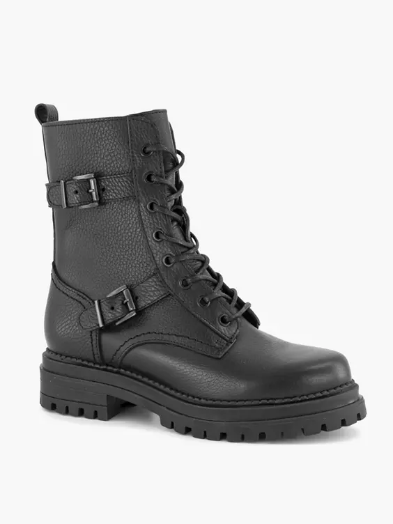 Zwarte Leren Veterboot Gesp 8 Zwarte Leren Veterboot Gesp - Afbeelding 6