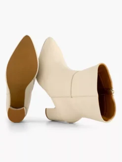 Beige Leren Enkellaars Hak -Skechers Winkel 2139262 H4