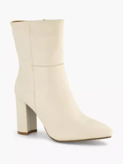 Beige Leren Enkellaars Hak -Skechers Winkel 2139262 H6