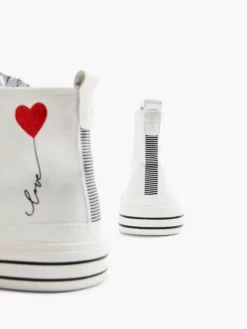 Witte Hoge Canvas Sneaker Hartje -Skechers Winkel 2140720 H4