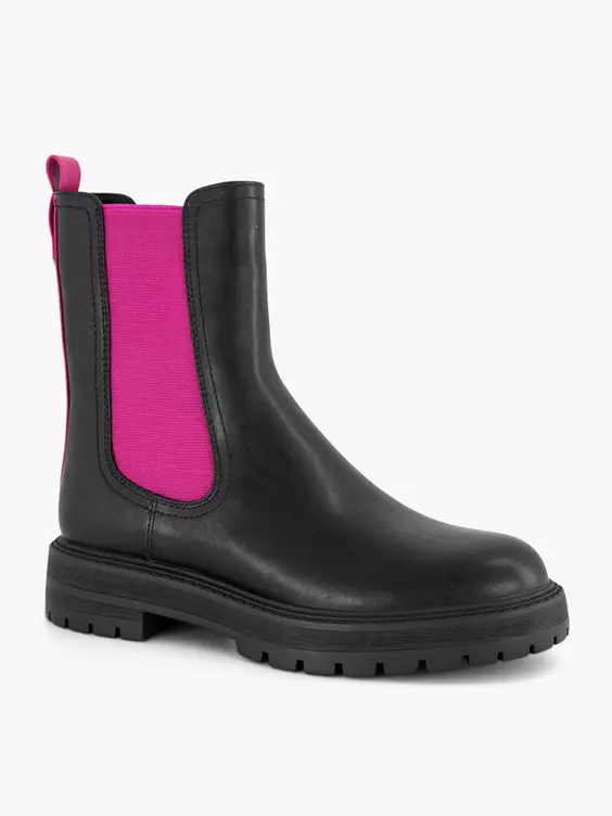 Zwarte Chelsea Boot Roze Elastiek 8 Zwarte Chelsea Boot Roze Elastiek - Afbeelding 6
