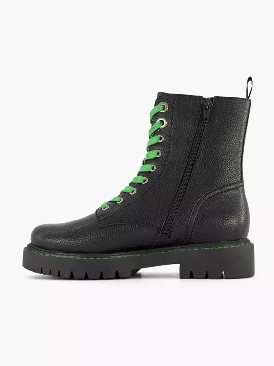 Zwarte Veterboot Groene Veter 4 Zwarte Veterboot Groene Veter - Afbeelding 2