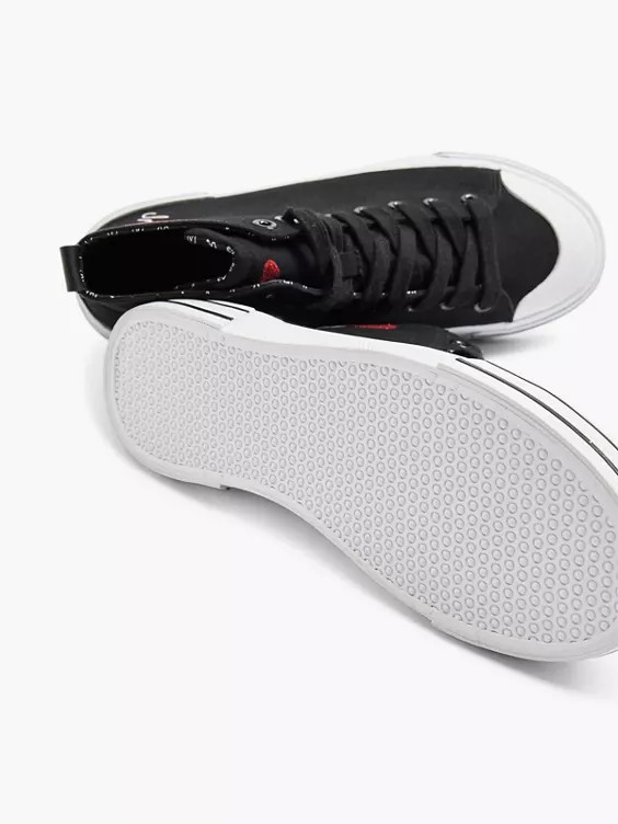 Zwarte Hoge Canvas Sneaker Hartje 5 Zwarte Hoge Canvas Sneaker Hartje - Afbeelding 3