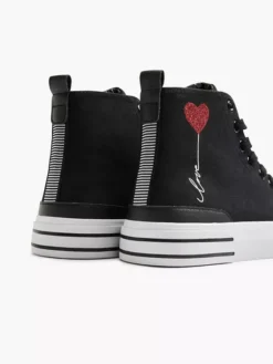 Zwarte Hoge Canvas Sneaker Hartje 11 Zwarte Hoge Canvas Sneaker Hartje -Skechers Winkel 2142598 H4